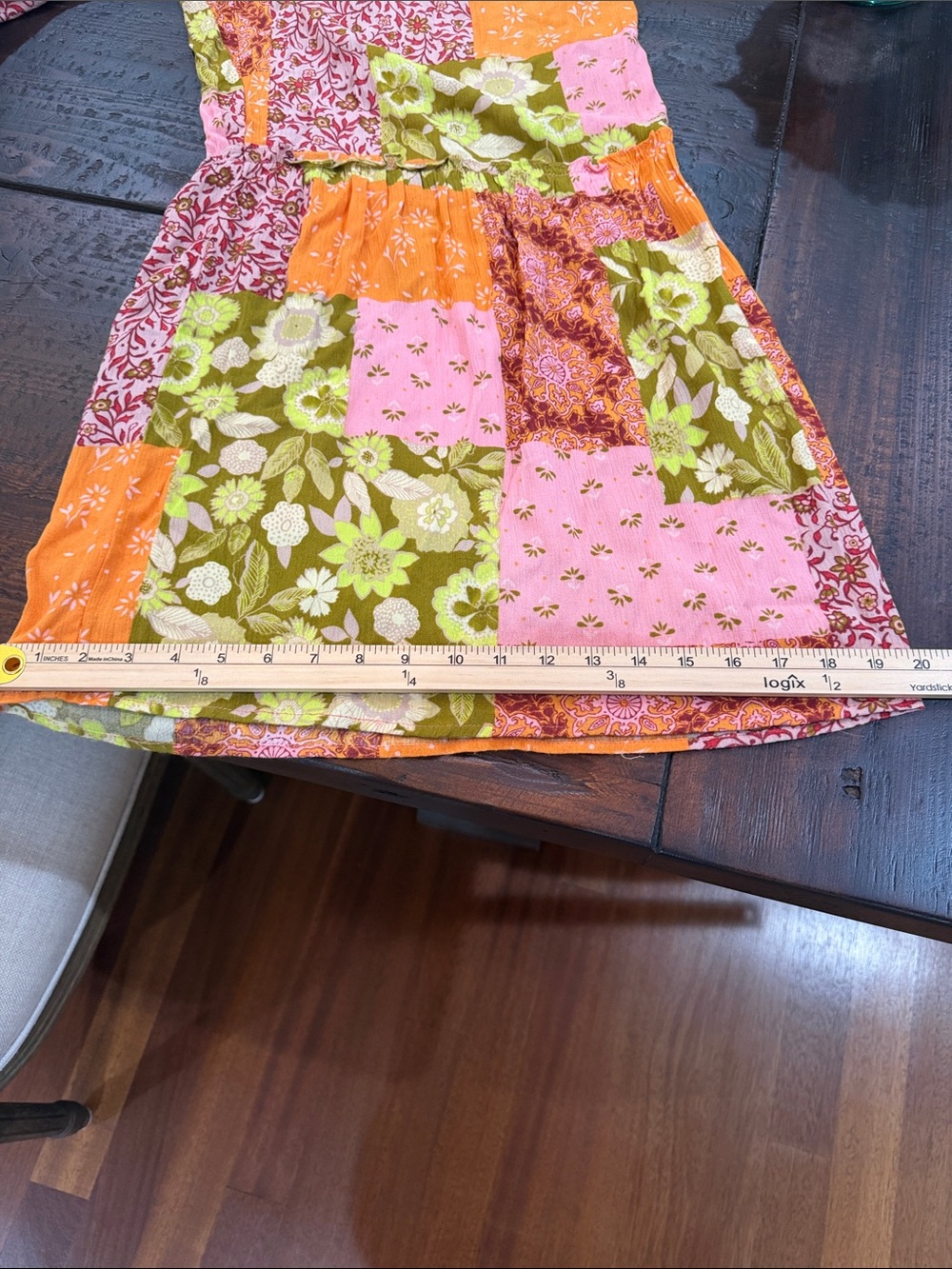 Easel Patchwork Wide Leg Pants M Pink Orange Boho Festival Floral Rayon Lounge - Picture 11 of 15